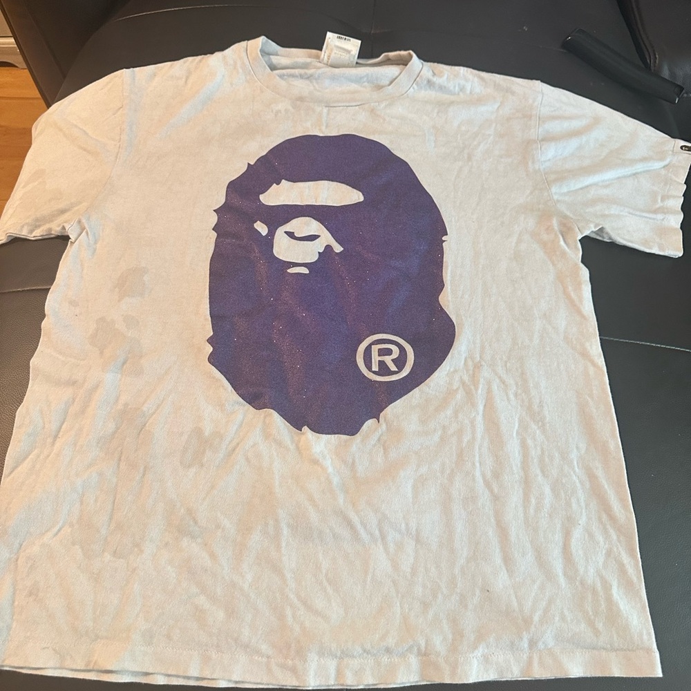 Bape purple back n front face shirt
